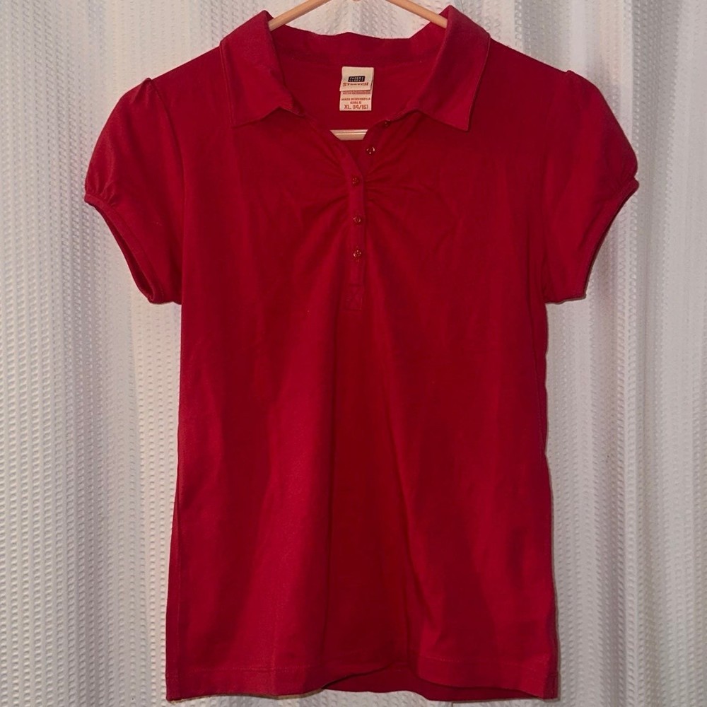 super soft and stretchy girls button up shirt with cap sleeve